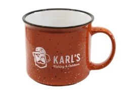Karl's Campfire Mug -Outlet Fishing Store karls orangespeckled campfiremug 75 06 krl 10008b